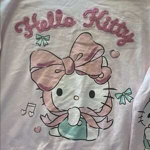 Hello Kitty Pink Bow Graphic Hoodie Sweatshirt